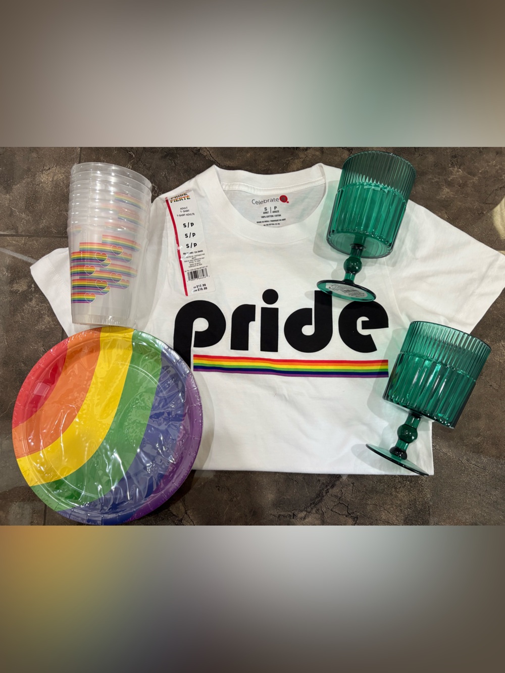 Rainbow Paper Plates & Cups Party Set - Multicolor